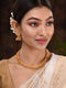 Gold Plated stone studded Peacock Temple Jewellery Set Jhumki Earrings