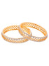 A pair of 2 Gold Dual Toned AD Studded hand Crafted Textuerd Bangles