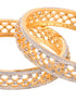 A pair of 2 Gold Dual Toned AD Studded hand Crafted Textuerd Bangles