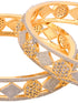A Pair of 2 Gold Toned Intricate design Bangle Bracelet