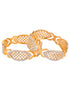 Set of 2 Dual Gold Plated Modern Blend Hand Crafted Bangles Set