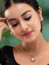 Women Pink & White Gold Plated AD & Pearl Studded Jewellery Set