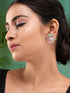 Sea Green Floral Rose GoldPlated Studs Earrings