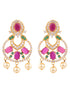Gold Plated Multi AD and Pearl studded Chandbali shaped Handcrafted Earrings