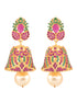 Gold Plated Multi AD and Pearl studded Jhumka Handcrafted Earrings