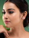 Rose Gold Plated White AD Studded Triangular Studs Earrings