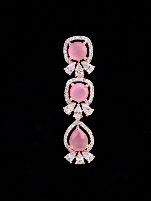 Pastel Pink Designer contemporary Necklace Earrings for women & Girls
