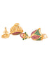 Gold Plated Multi AD and Pearl studded Handcrafted Jhumka Earrings