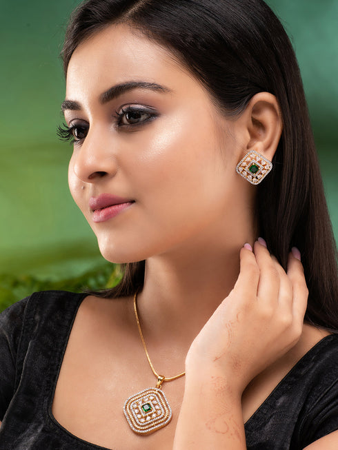 Women Green Jewellery Set