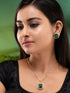 GoldPlated White & Green AD Studded Jewellery Set