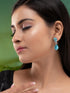 Saraf RS Women Jewellery Turquoise Blue Teardrop Shaped Drop Earrings