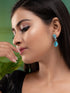 Saraf RS Women Jewellery Turquoise Blue Teardrop Shaped Drop Earrings