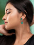 SilverPlated & Green AD Studded Drop Earrings
