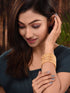 Set Of 12 Gold Plated & Pearl Studded Bangles