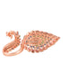 Rose Gold Plated Multi AD studded Peacock Designer Finger Ring