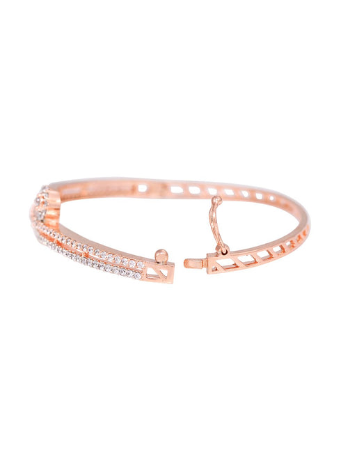 Rose Gold plated AD studded Stylish Modern Handcrafted Bracelet for Women & Girls