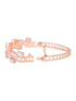 Rose Gold plated AD studded Wavy Pattern Bracelet for Women & Girls