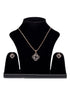 Rose Gold plated AD studded Floral design Pendant Earrings set chain