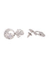 White Rhodium plated AD studded Round Pendant Earrings set chain