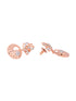 Rose Gold plated AD studded Round Pendant Earrings set chain