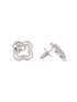 White Rhodium AD studded Floral design Pendant Earrings set chain