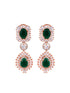 Rose Gold Plated Blue AD studded Drop Earrings