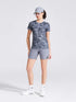 Women's Black Printed Round Neck T-Shirt