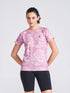 Women's Pink Printed Round Neck T-Shirt