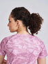 Women's Pink Printed Round Neck T-Shirt