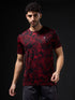 Men Abstract Print Slim Fit Crew Neck T-shirt with TECHNO COOL+