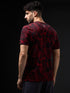 Men Abstract Print Slim Fit Crew Neck T-shirt with TECHNO COOL+