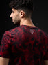 Men Abstract Print Slim Fit Crew Neck T-shirt with TECHNO COOL+