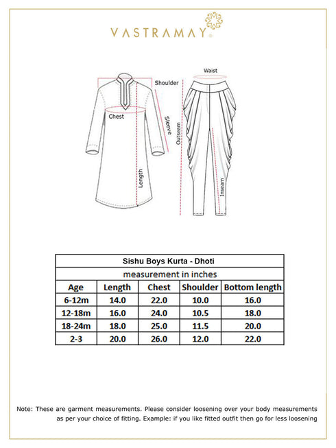 Boy's' Maroon Brocade Kurta Dhoti Set