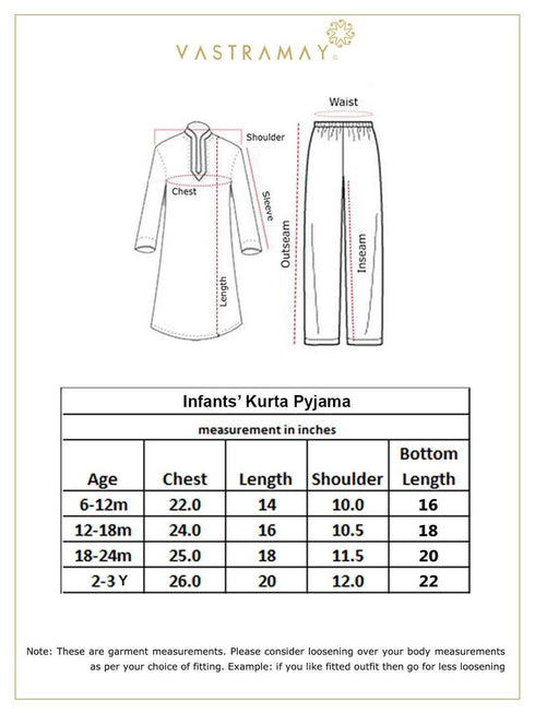 Boy's Multicolor-Base-Cream Cotton Blend Kurta Pyjama Set