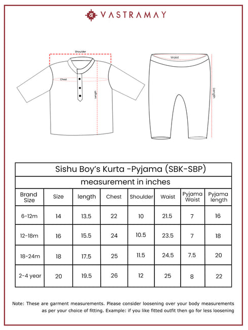 Boy's Aqua Cotton Kurta Pyjama Set