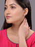 Gold Plated Floral studs Red & White AD encrusted Earrings