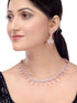 Contemporary Pink Diamond studded Necklace Earrings for women & Girls