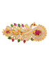 Gold Plated Peacock French Barrette Hair Claw Clip