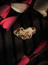 Gold Plated Red & Green Peacock Hair Claw Clip
