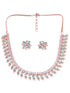 Blue precious stones studded turquoise diamond necklace set stud earrings