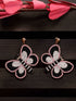 Black & Pink Contemporary Butterfly Earrings