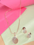 Rose Gold Plated AD Studded Locket jewellery Set