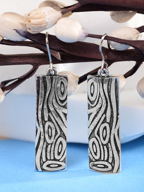 Silver Toned Combo Of 2 Quirky Oxidised Earrings