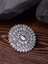 Oxidised Silver Plated White Stone Studded Cocktail Finger Ring