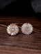 Gold Toned White AD Studded Sun Stud Earrings