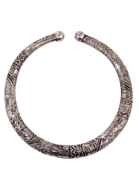 Set Of 2 Oxidised Silver Plated Payal Anklet