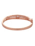 Rose Gold Plated White Ad Studded Designer Bangle Bracelet