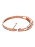 Rose Gold Plated White Ad Studded Designer Bangle Bracelet
