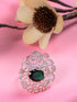 Rose Gold Plated Green AD Encrusted Quirky Floral Finger Ring