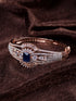 Rose Gold Plated Blue AD Handcrafted Bangle Style Bracelet